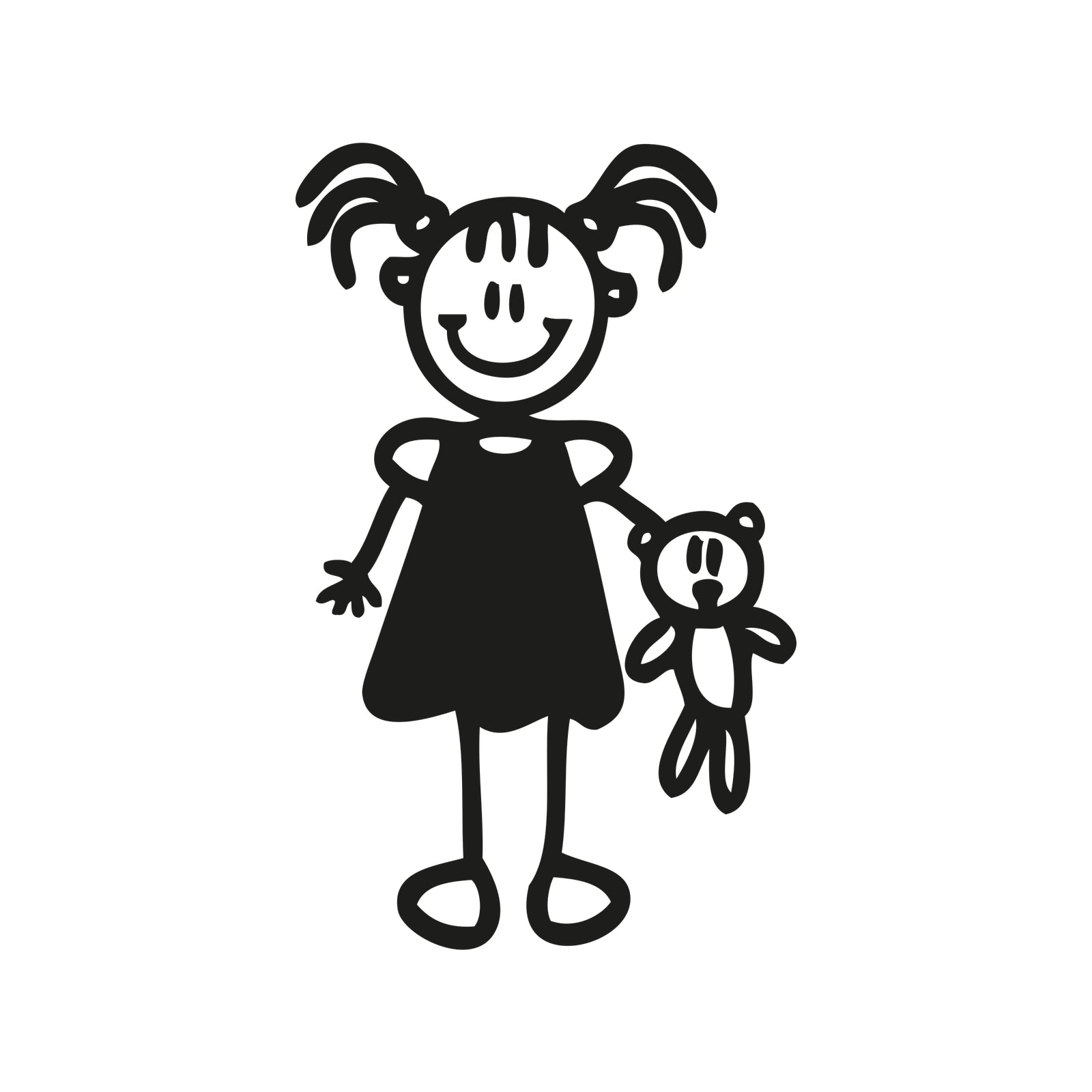 Bambina con orsacchiotto - Adesivi Famiglia