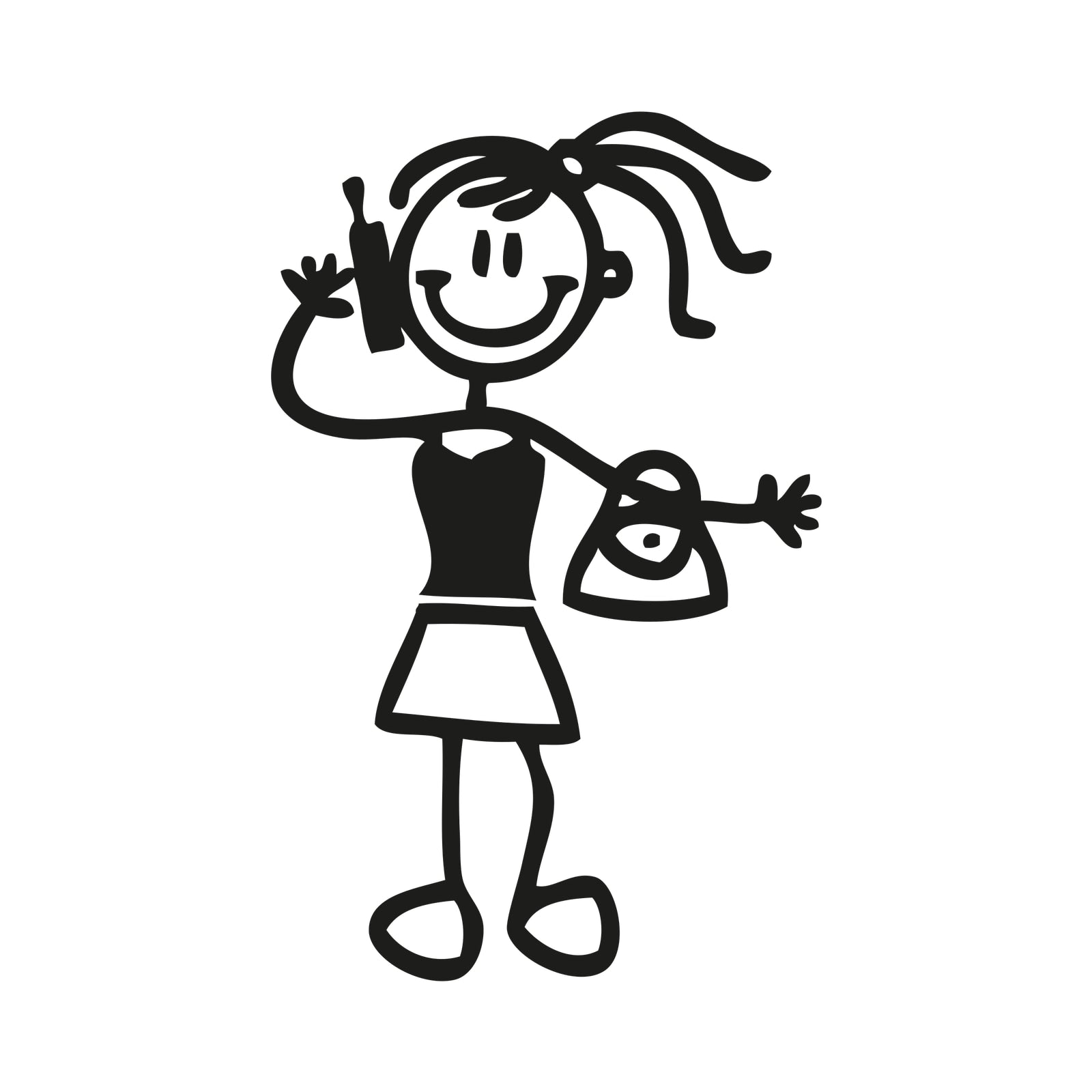 Bambina con telefonino - Adesivi Famiglia
