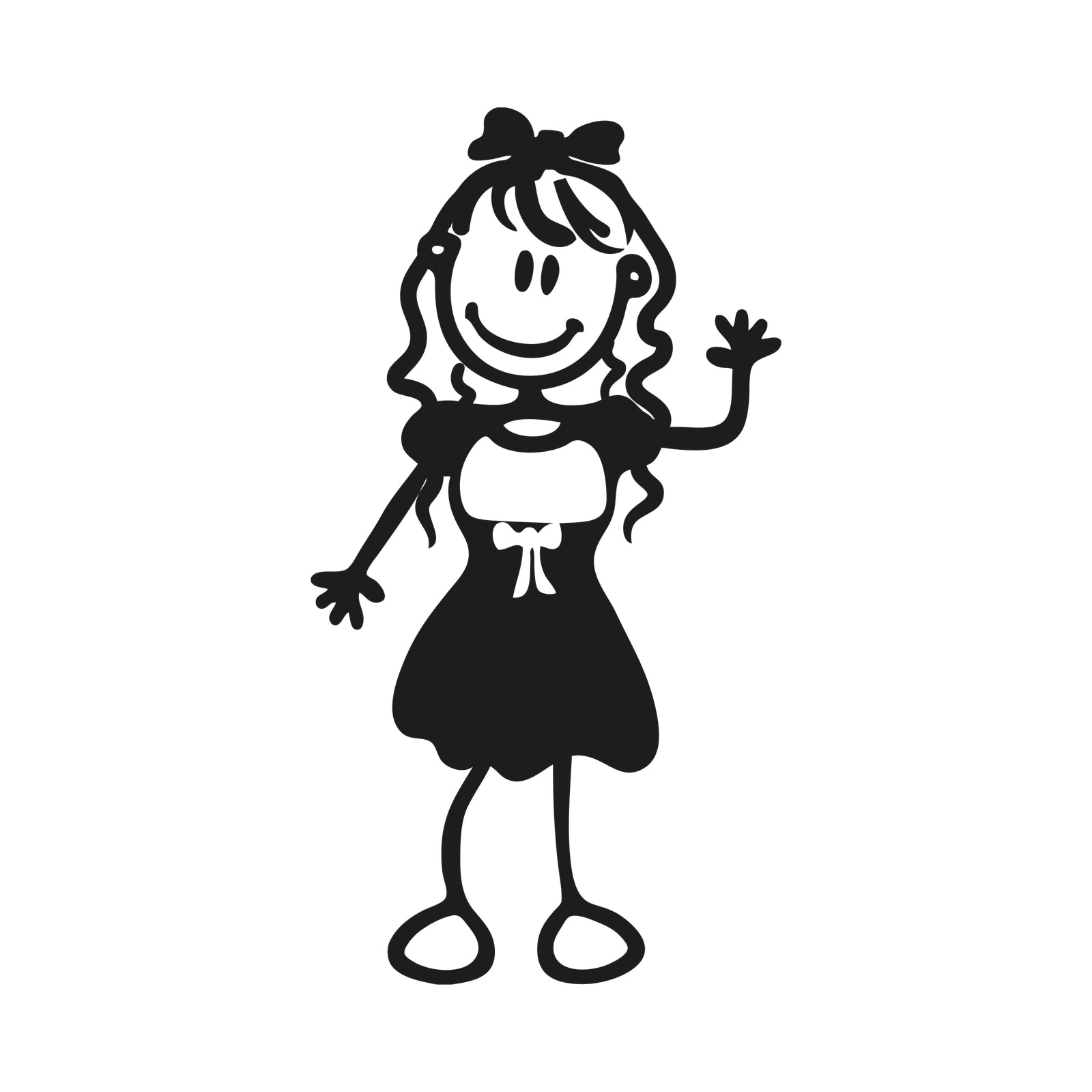 Bambina con vestitino - Adesivi Famiglia