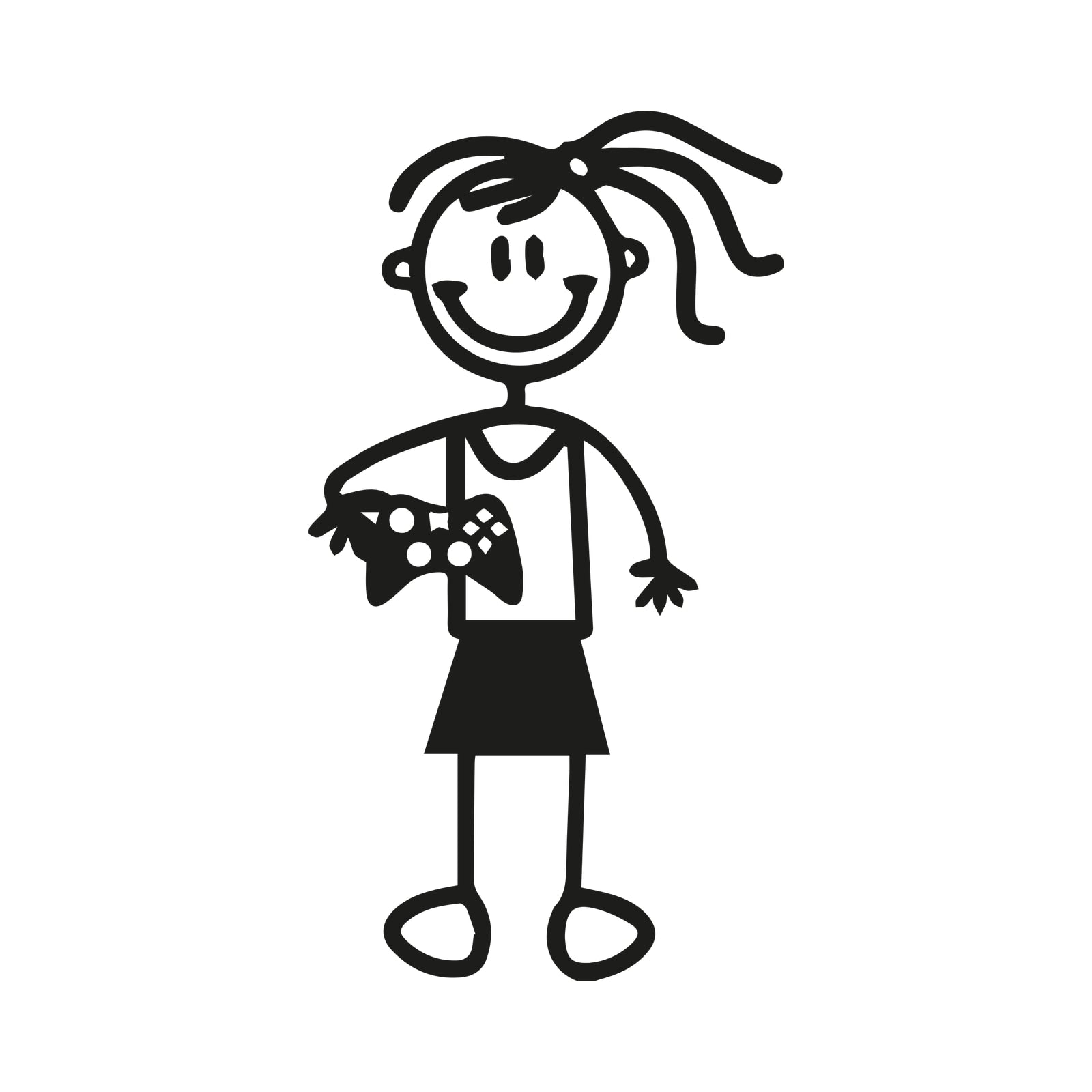 Bambina con videogioco - Adesivi Famiglia