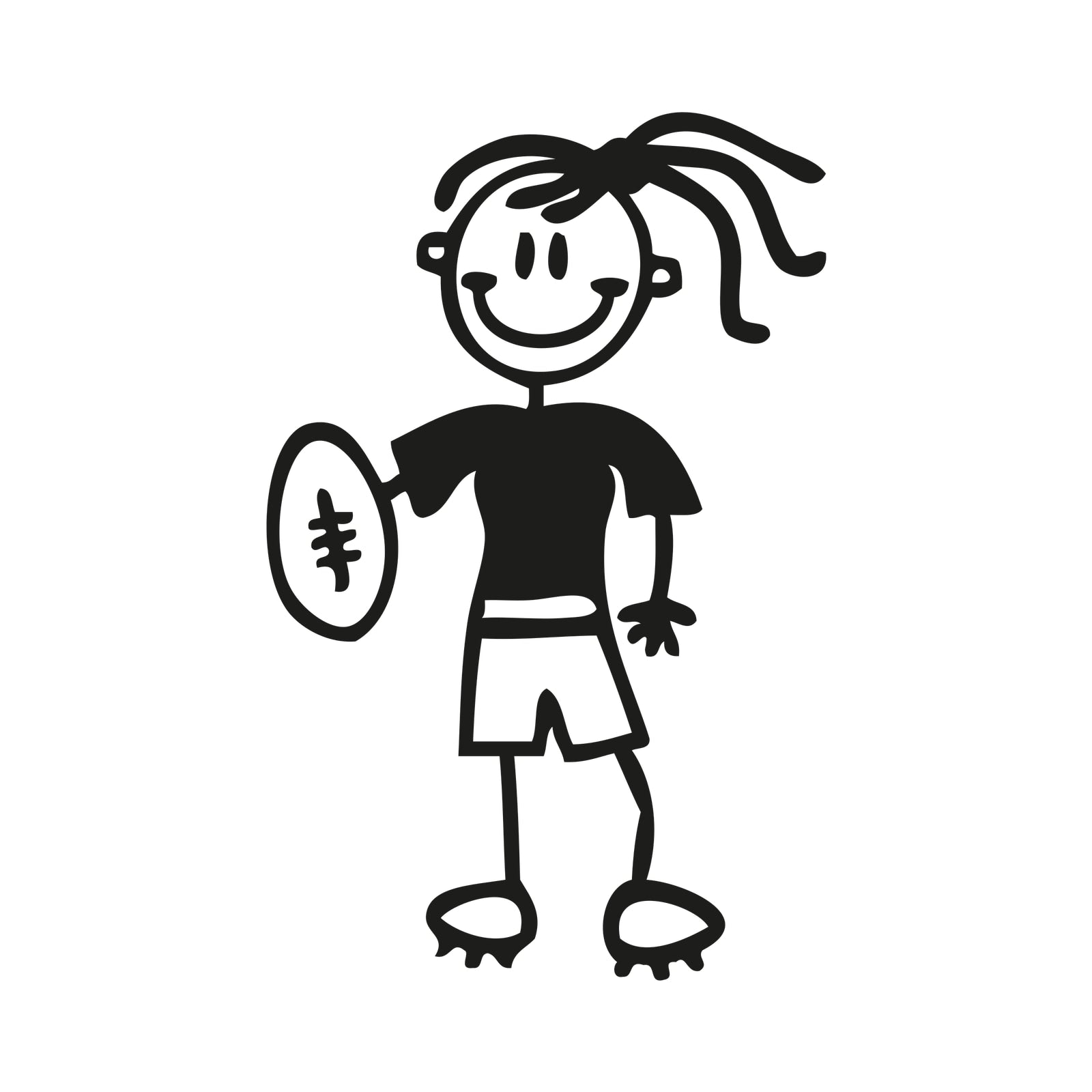 Bambina football - Adesivi Famiglia