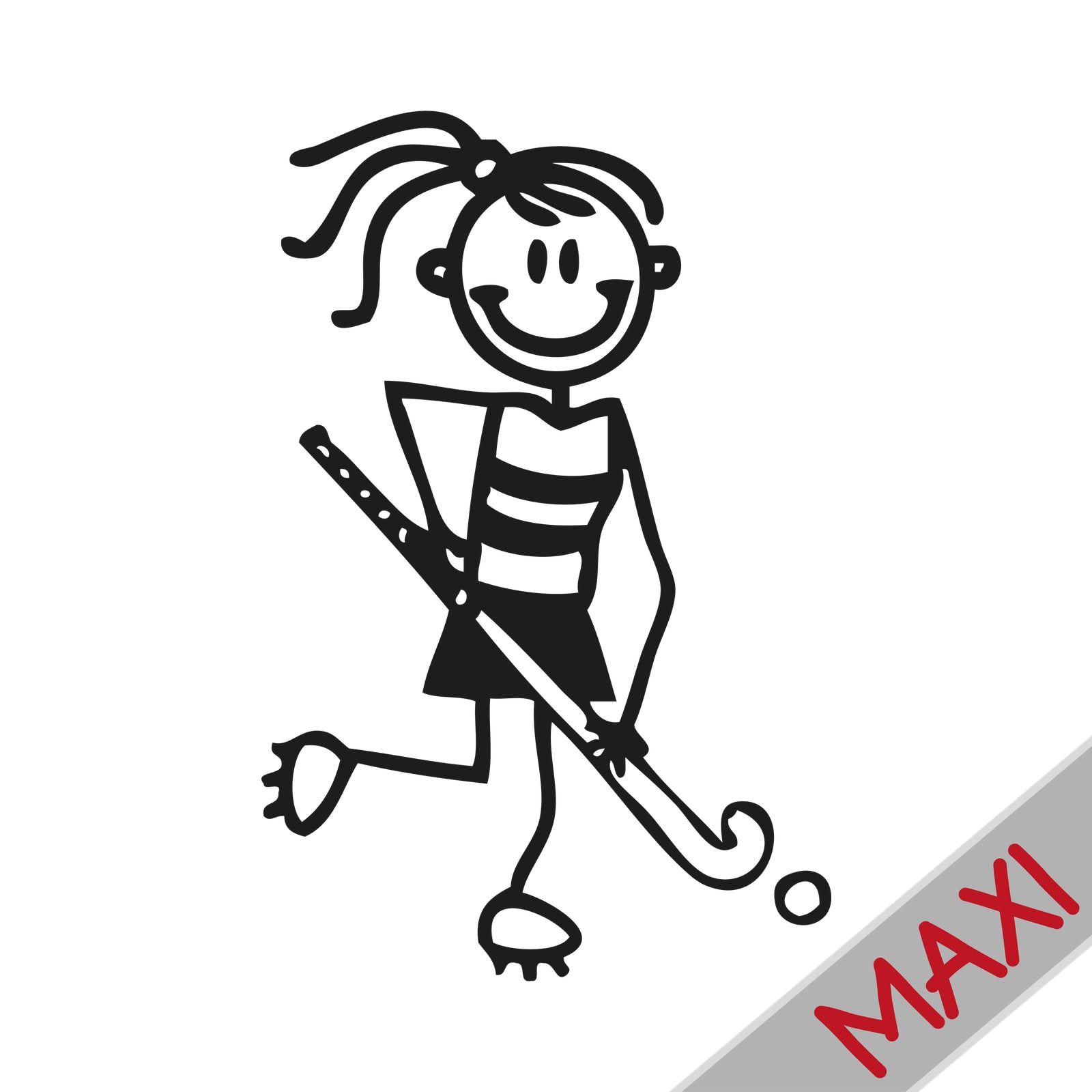 Bambina hockey - Maxi Adesivi Famiglia per Camper