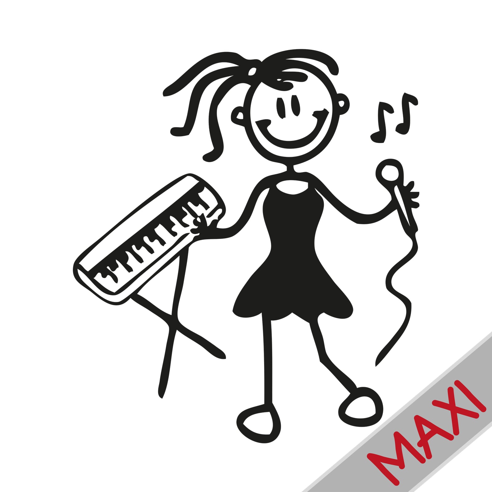 Bambina musicista - Maxi Adesivi Famiglia per Camper