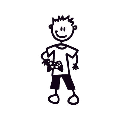 Bambino con videogioco - Adesivi Famiglia
