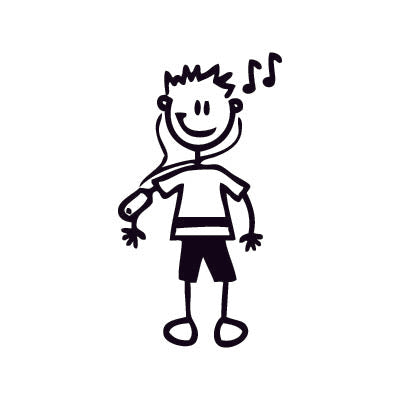 Bambino con lettore di mp3 - Adesivi Famiglia