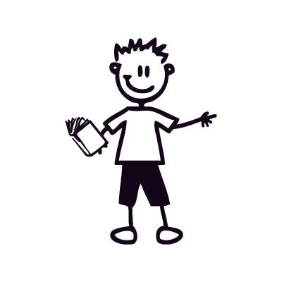 Bambino col libro - Adesivi Famiglia