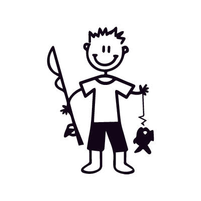 Bambino pescatore - Adesivi Famiglia