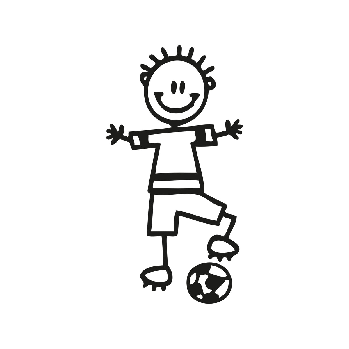 Bambino col pallone - Adesivi Famiglia