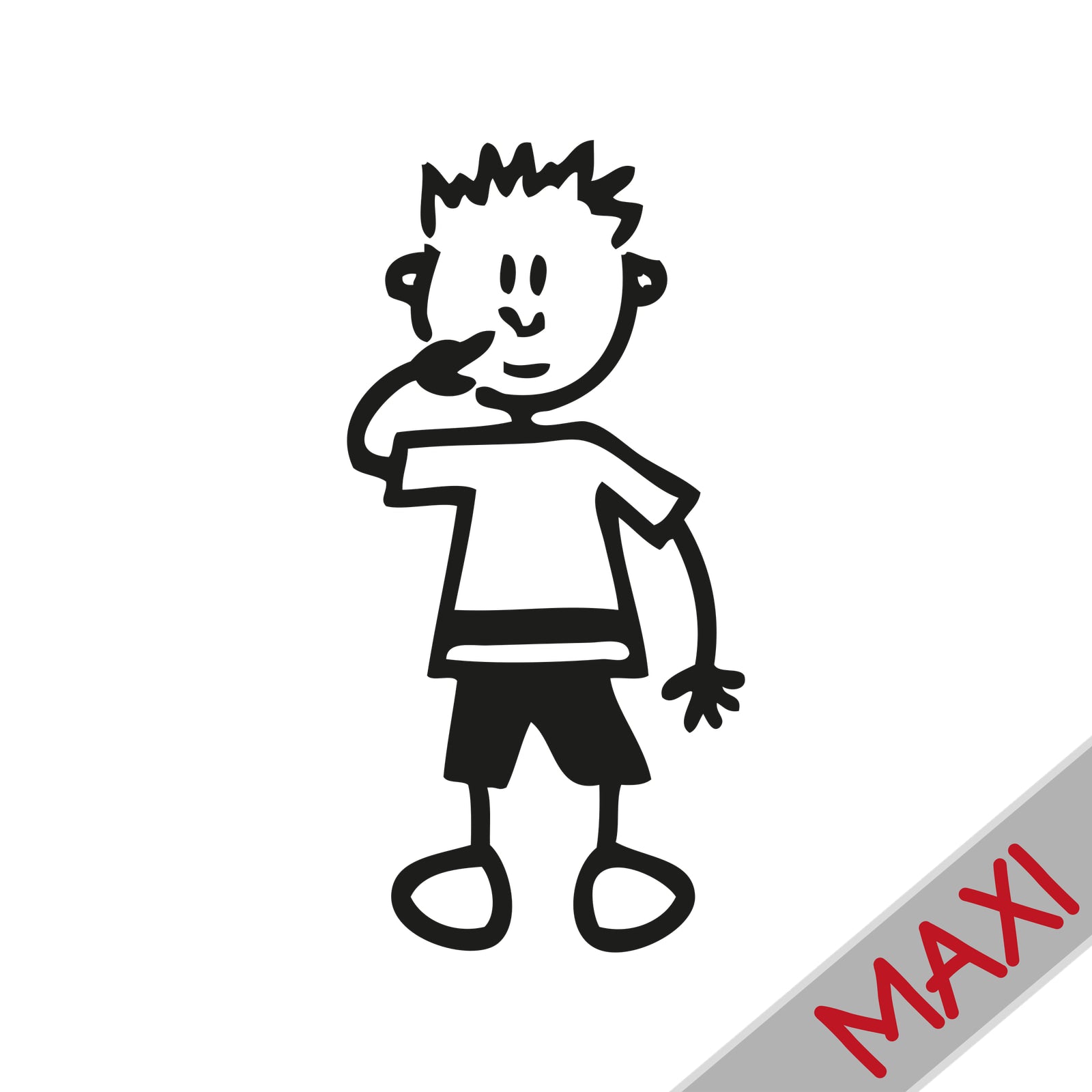 Bambino con dita nel naso - Maxi Adesivi Famiglia per Camper