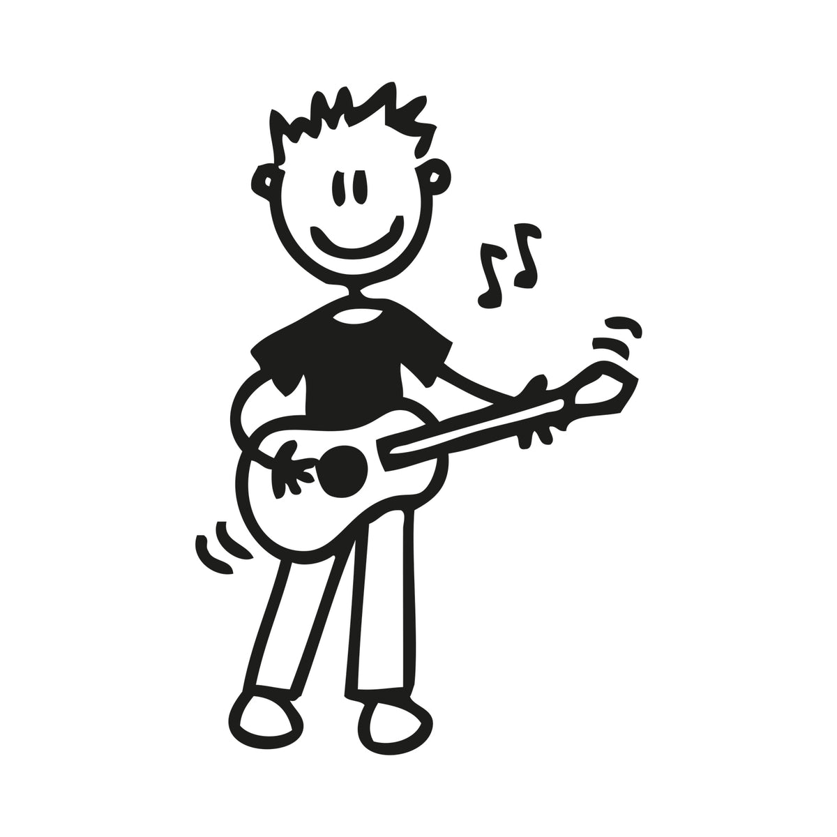Bambino con la chitarra - Adesivi Famiglia