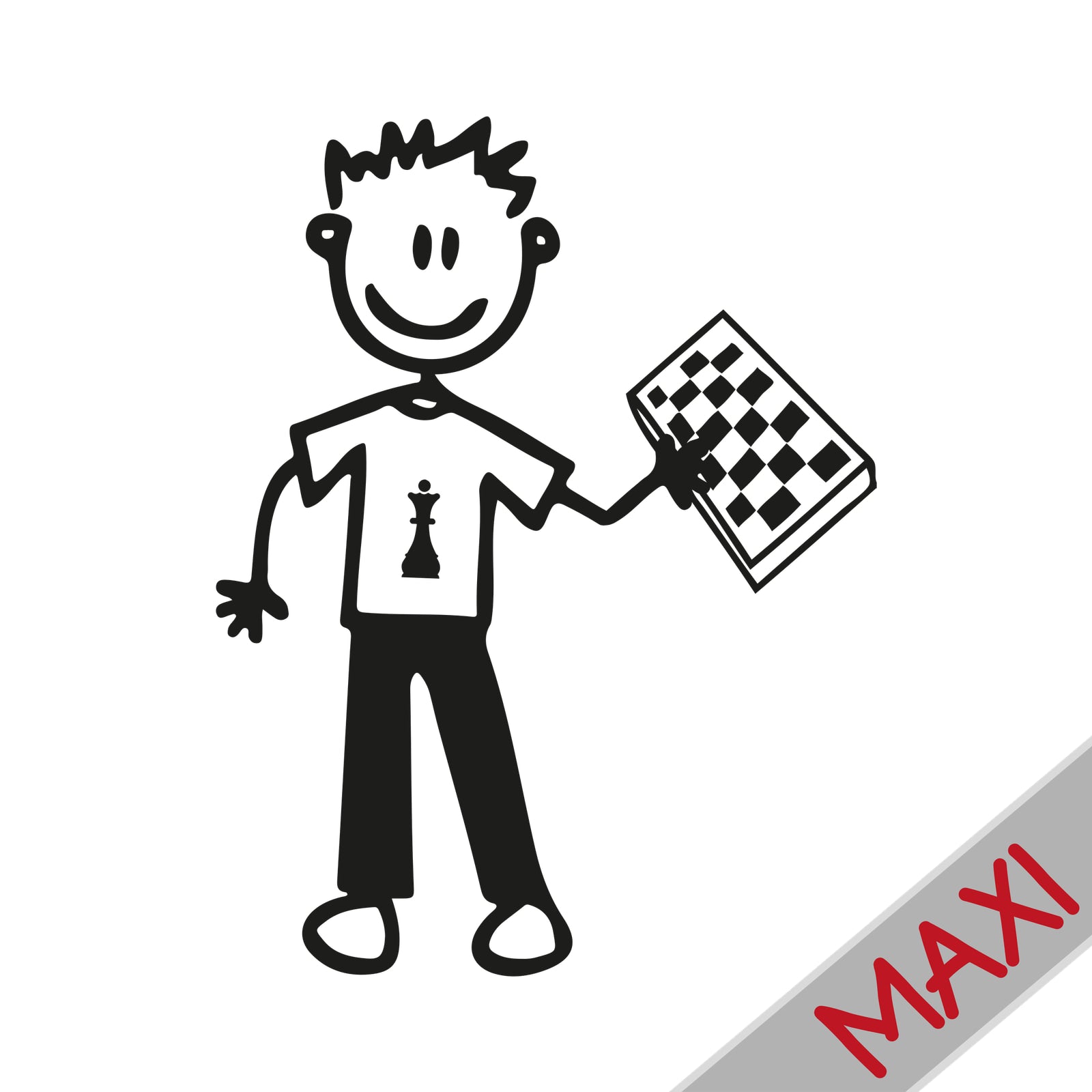 Bambino con scacchiera - Maxi Adesivi Famiglia per Camper