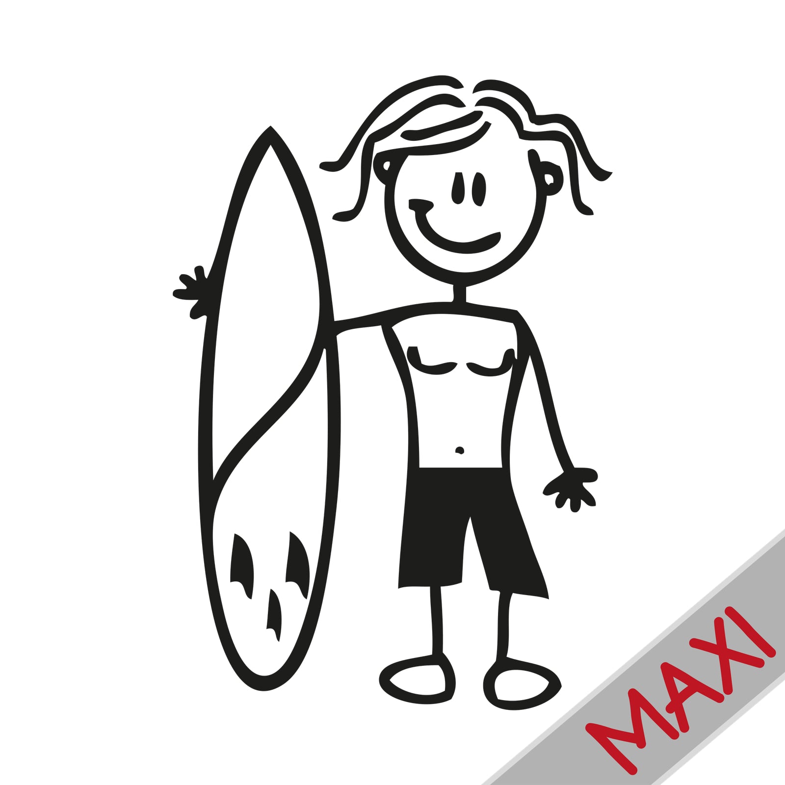 Bambino con surf - Maxi Adesivi Famiglia per Camper
