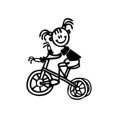 Bambina con triciclo - Adesivi Famiglia