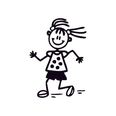 Bambina che corre - Adesivi Famiglia