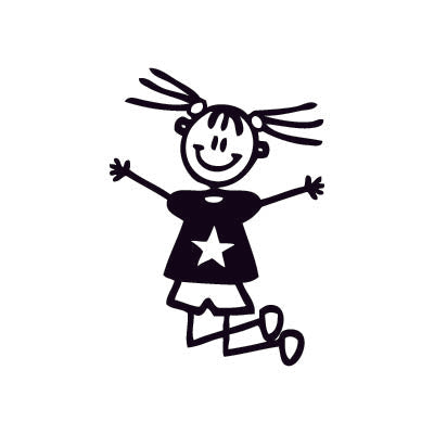 Bambina che salta - Adesivi Famiglia