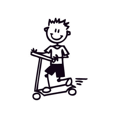 Bambino con monopattino - Adesivi Famiglia