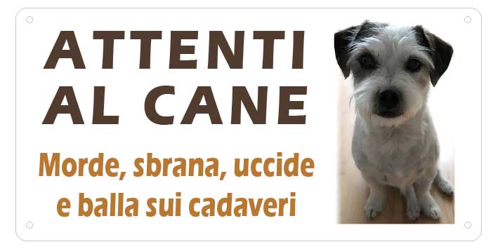 Cartello "Attenti al Cane" (personalizzato)