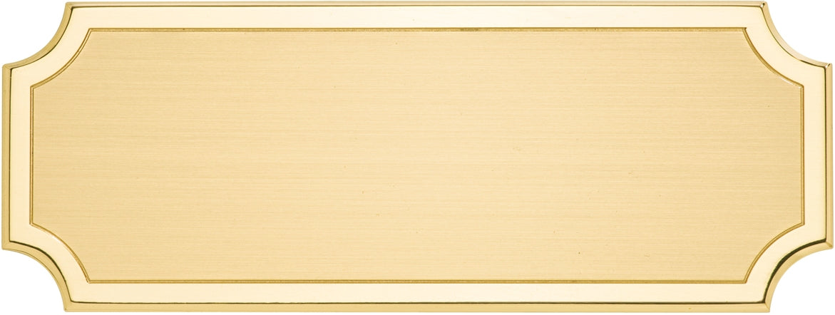 DLS - Targa da porta sagomata ottone satinato bordo lucido