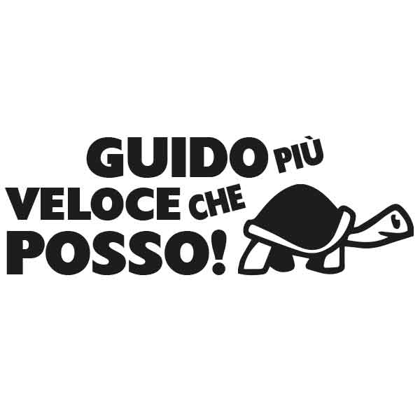 Adesivo "Guido più veloce che posso"