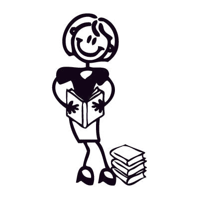 Mamma con libri - Adesivi Famiglia