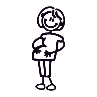 Mamma col pancione - Adesivi Famiglia