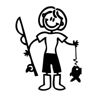 Mamma pescatrice - Adesivi Famiglia