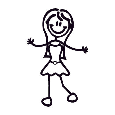 Mamma coi capelli lunghi - Adesivi Famiglia