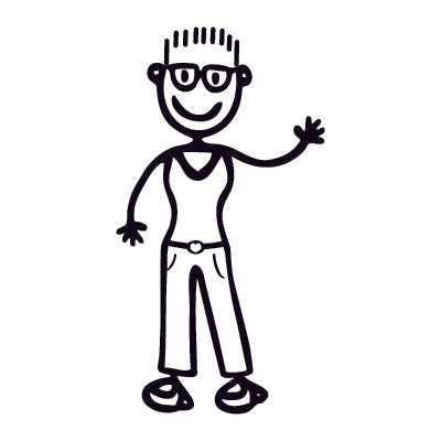 Mamma con i capelli a spazzola - Adesivi Famiglia