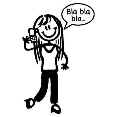 Mamma con telefonino - Adesivi Famiglia