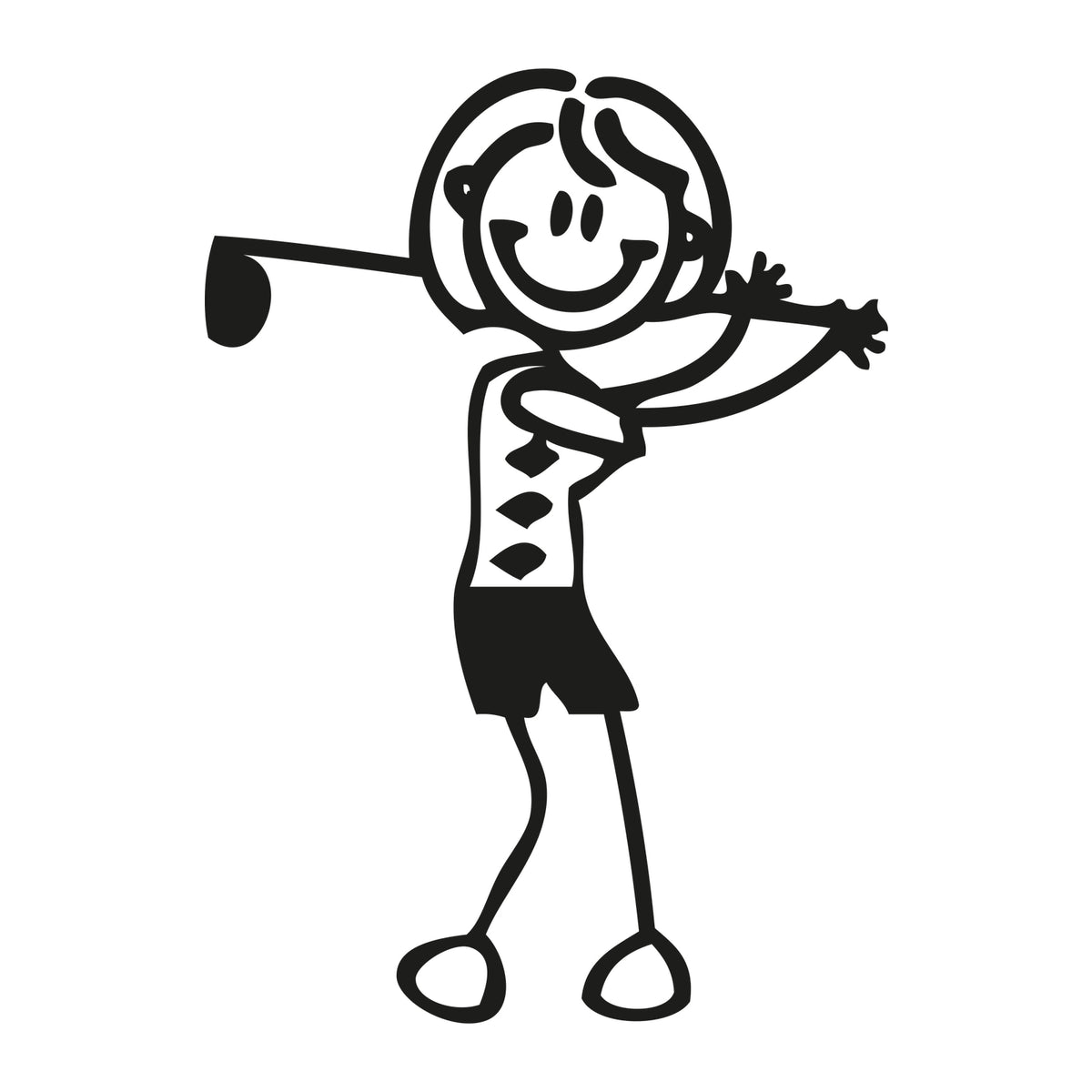 Mamma con mazza da golf - Adesivi Famiglia