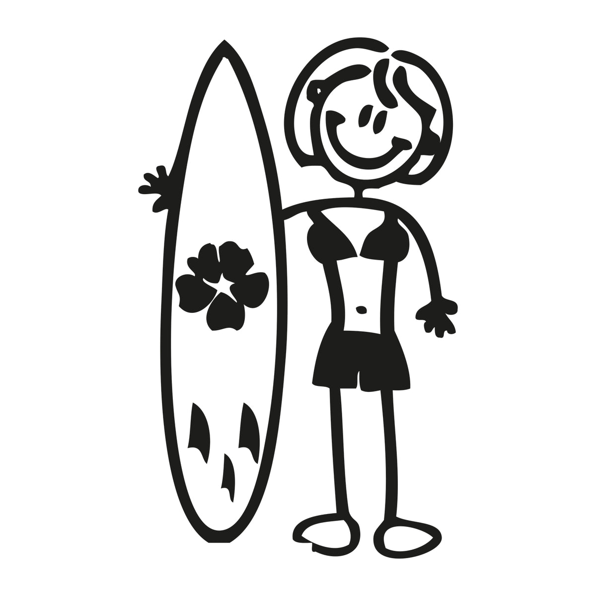 Mamma con surf - Adesivi Famiglia