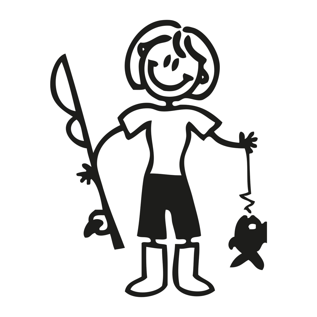 Mamma pescatrice - Adesivi Famiglia