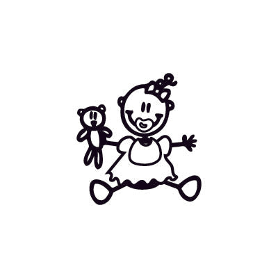 Neonata con orsacchiotto - Adesivi Famiglia