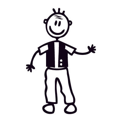 Nonno con gilet - Adesivi Famiglia