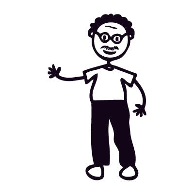 Nonno con i baffi - Adesivi Famiglia