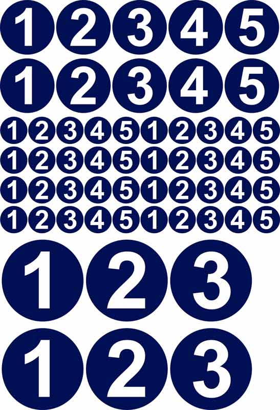 Adesivi con numerazione