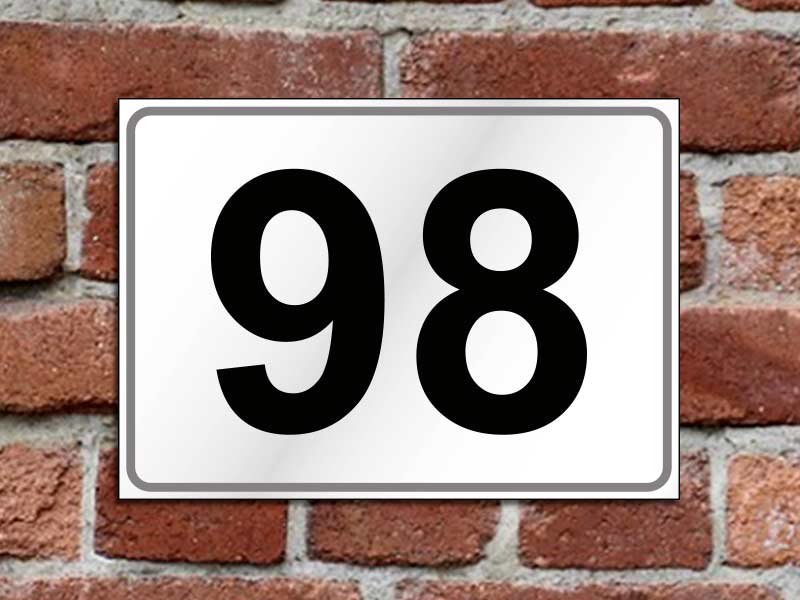 Numero Civico in Alluminio - Fondo rifrangente, bordo argento