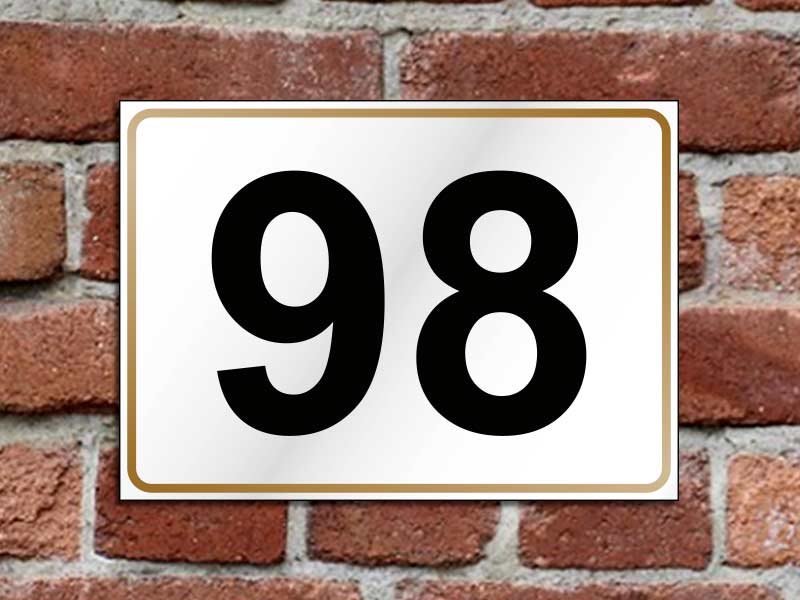 Numero Civico in Alluminio - Fondo rifrangente, bordo oro