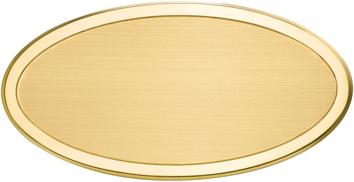 OLS - Targa da porta ovale ottone satinato bordo lucido