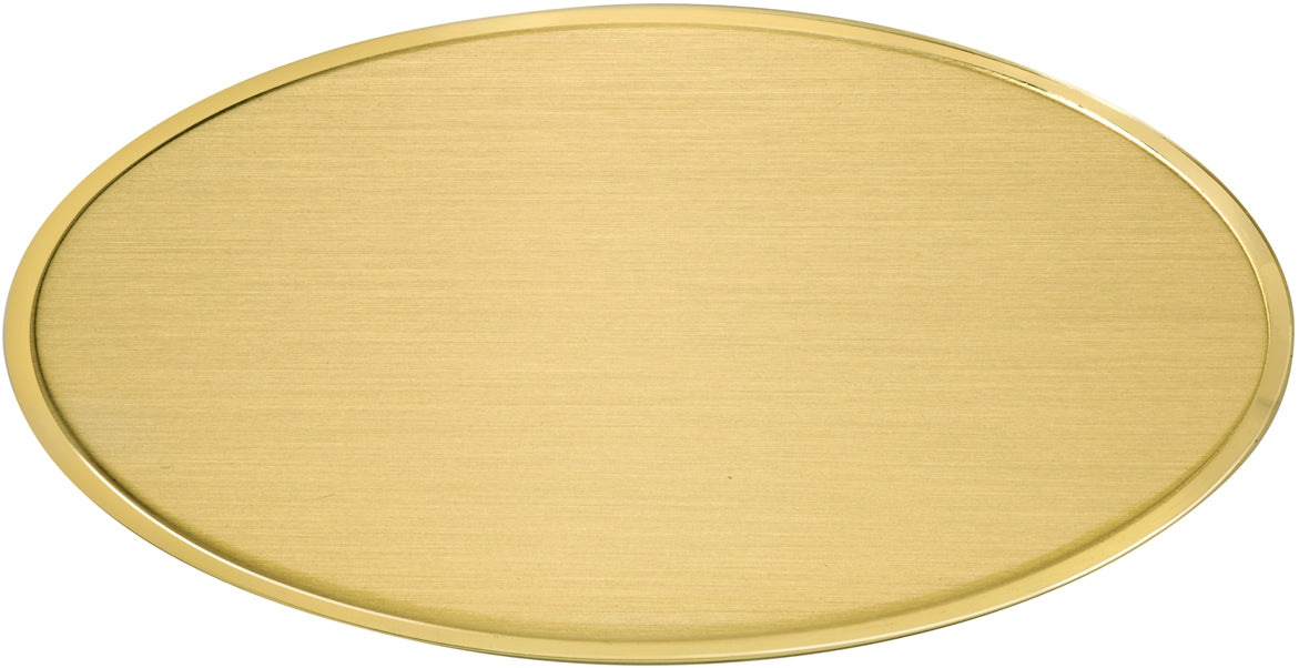 OS - Targa da porta ovale ottone satinato taglio lucido