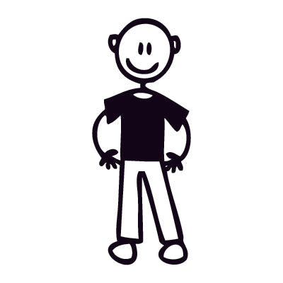 Papà senza capelli - Adesivi Famiglia