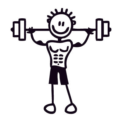 Papà in palestra - Adesivi Famiglia