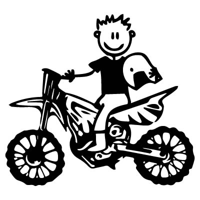 Papà con la moto da cross - Adesivi Famiglia