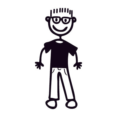 Papà con i capelli a spazzola - Adesivi Famiglia