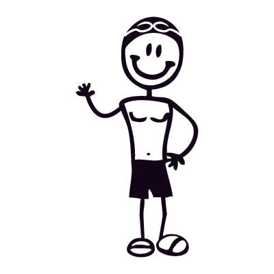 Papà nuotatore - Adesivi Famiglia