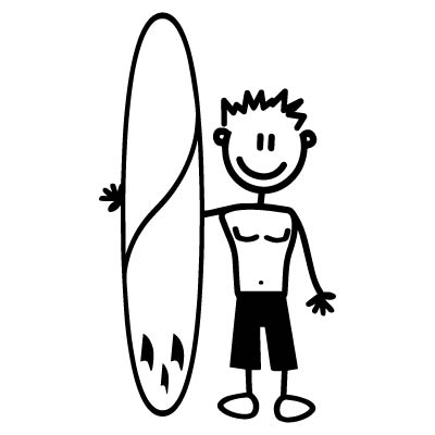 Papà con tavola SUP - Adesivi Famiglia