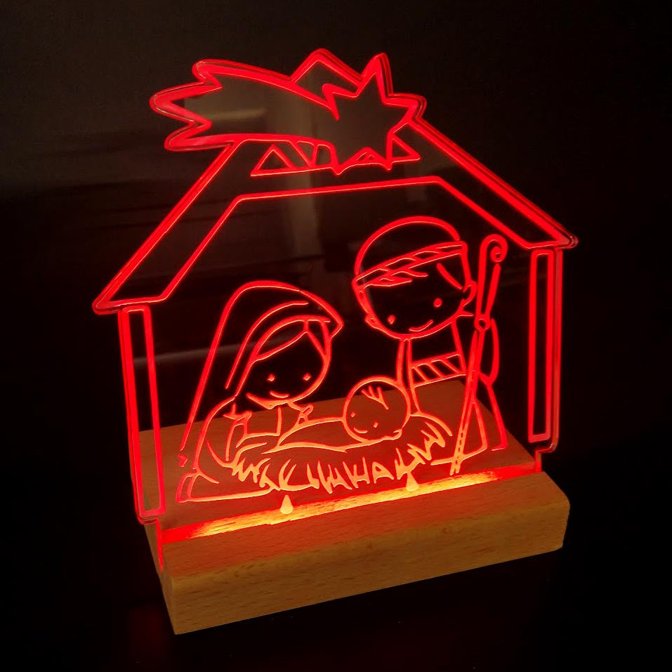 Presepe luminoso in plexiglas
