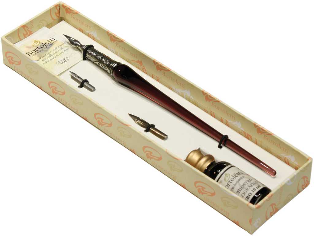 Set scrittura in vetro di Murano