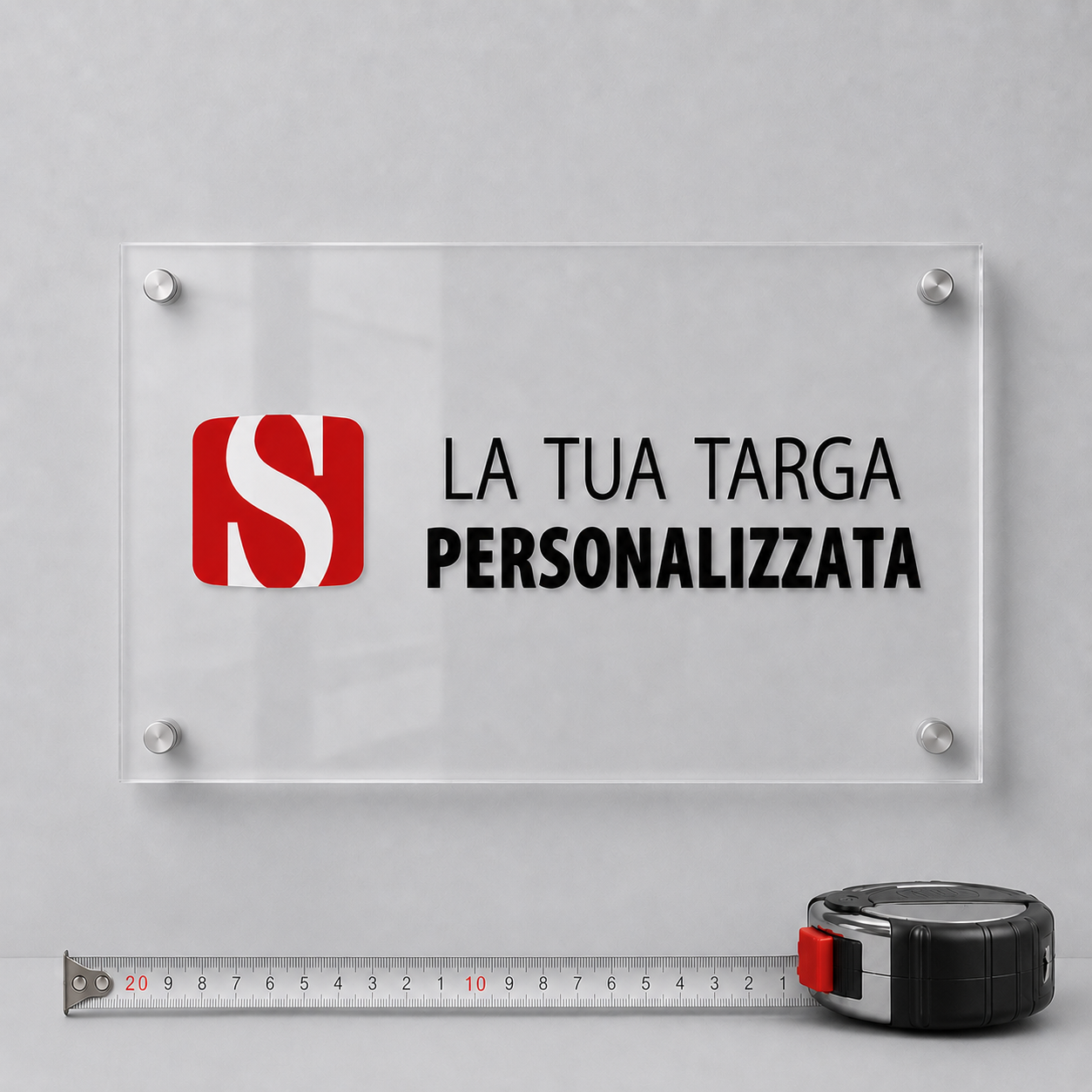 Targa in plexiglas con misura personalizzata