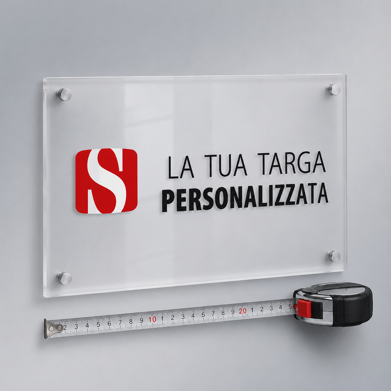 Targa in plexiglas con misura personalizzata